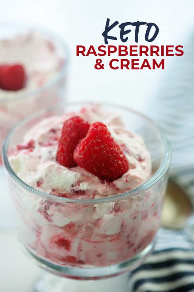 raspberry fool recipe in glass dish with berries on top