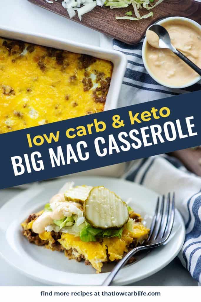 collage of photos of big mac casseroel