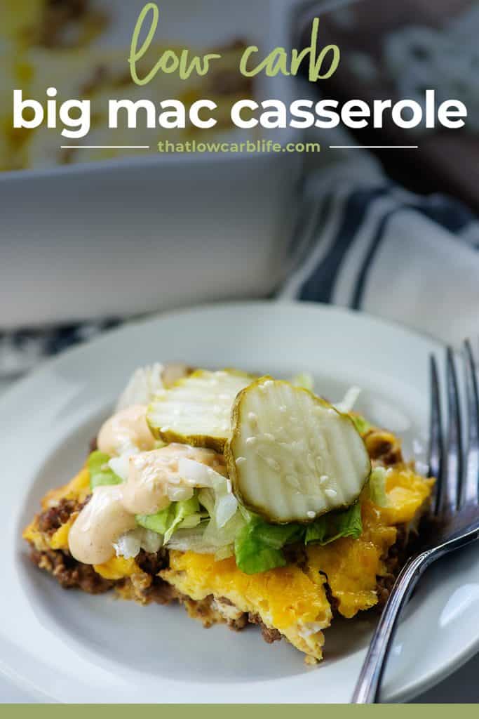 low carb cheeseburger casserole with big mac sauce