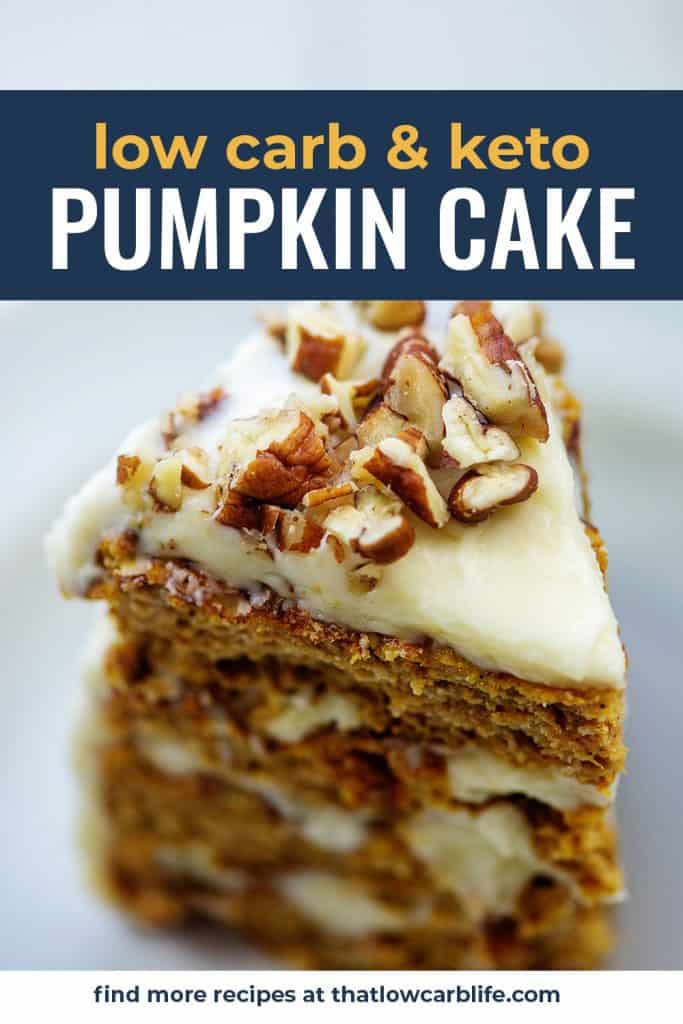 keto pumpkin cake on white background