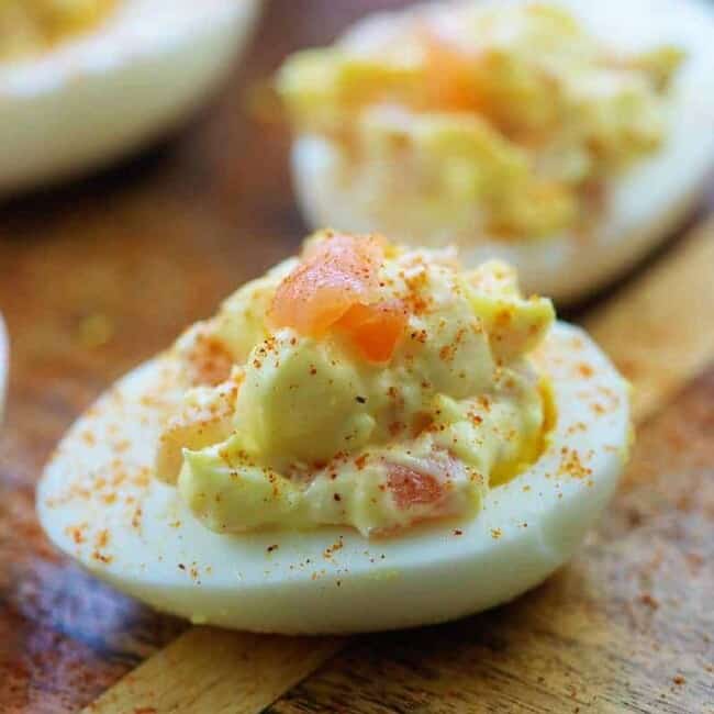 The BEST Smoked Salmon Deviled Eggs | That Low Carb Life