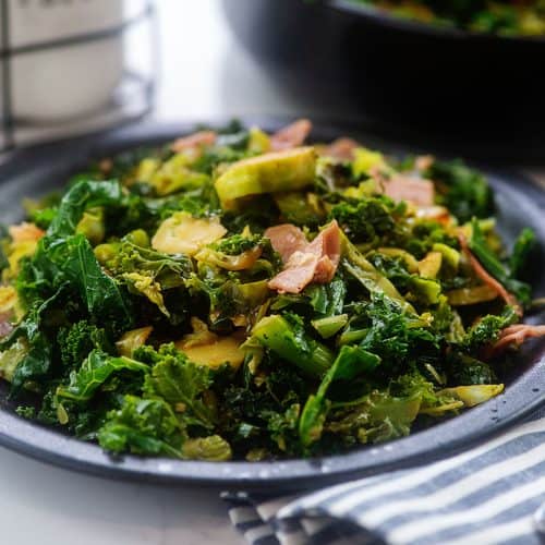 Sauteed Kale and Brussels Sprouts - That Low Carb Life