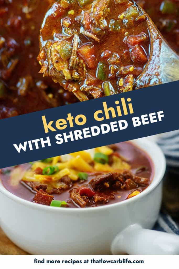 shredded beef chili photo collage.