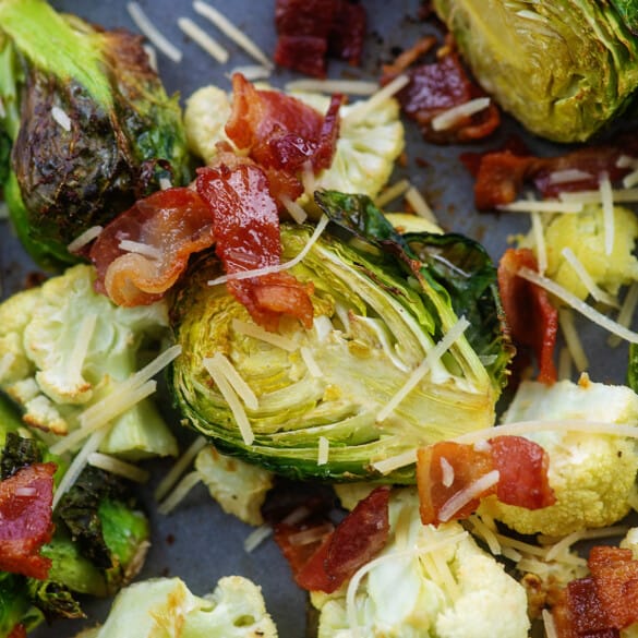 Roasted Brussels Sprouts and Cauliflower That Low Carb Life