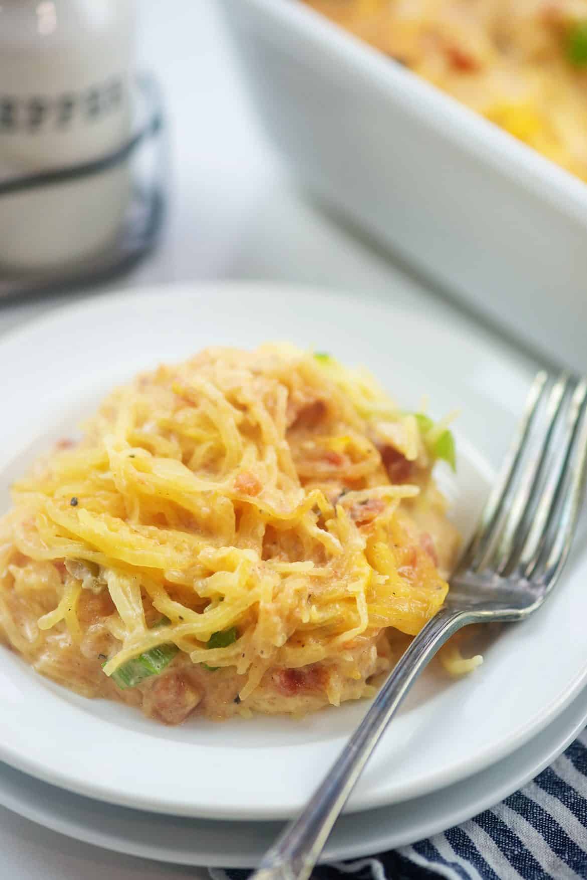Chicken Spaghetti Squash Casserole - That Low Carb Life