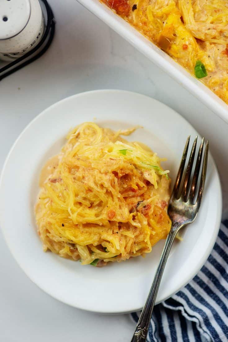 Chicken Spaghetti Squash Casserole - That Low Carb Life