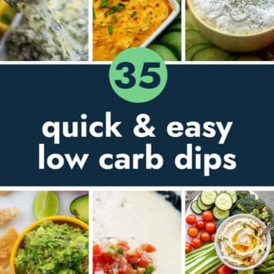 collage of low carb dip recipes.
