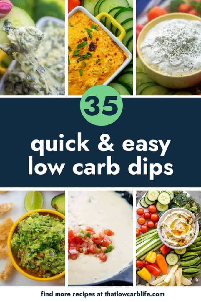 Collage of low carb dip recipes.