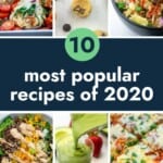 collage of the 10 most popular recipes from 2020 on That Low Carb Life.