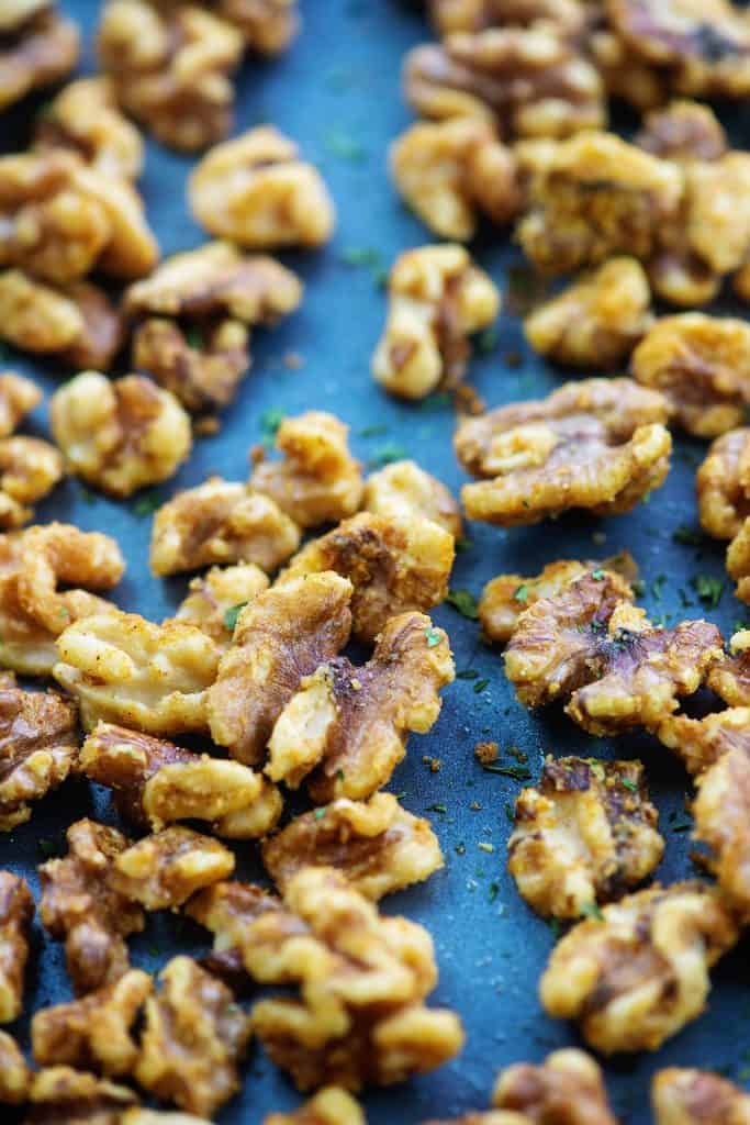 walnuts tossed in butter and seasonings and roasted.