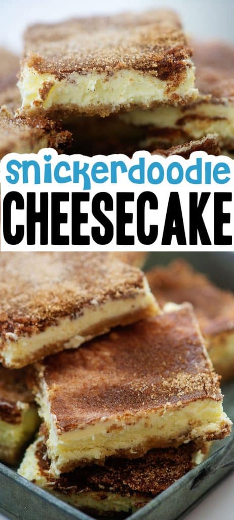 collage of snickerdoodle cheesecake images.