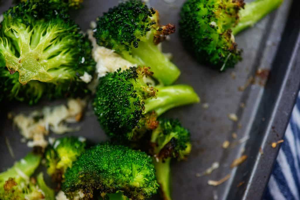broccoli on sheet pan.