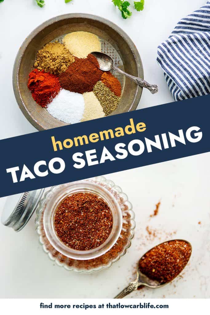 taco seasoning photo collage.
