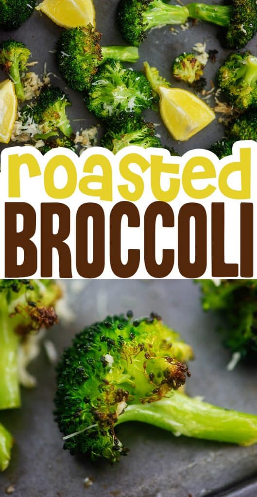 collage of roasted broccoli images.