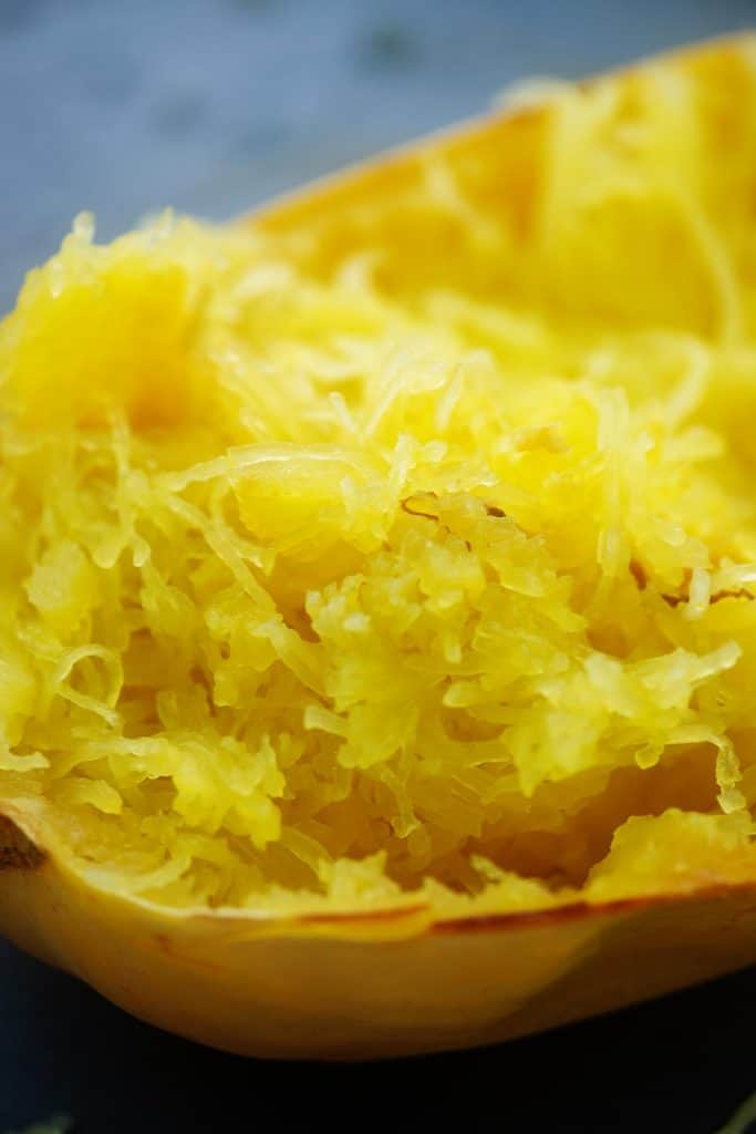 scraped spaghetti squash.