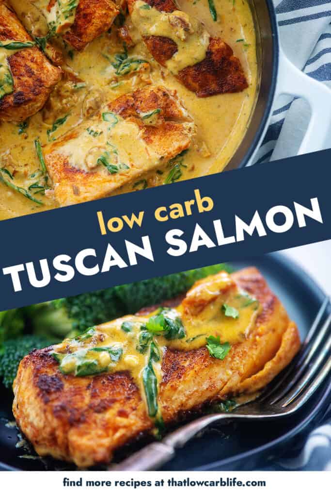 collage of low carb salmon images.