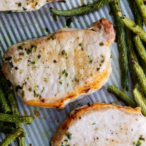 Baked Ranch Pork Chops & Green Beans - That Low Carb Life