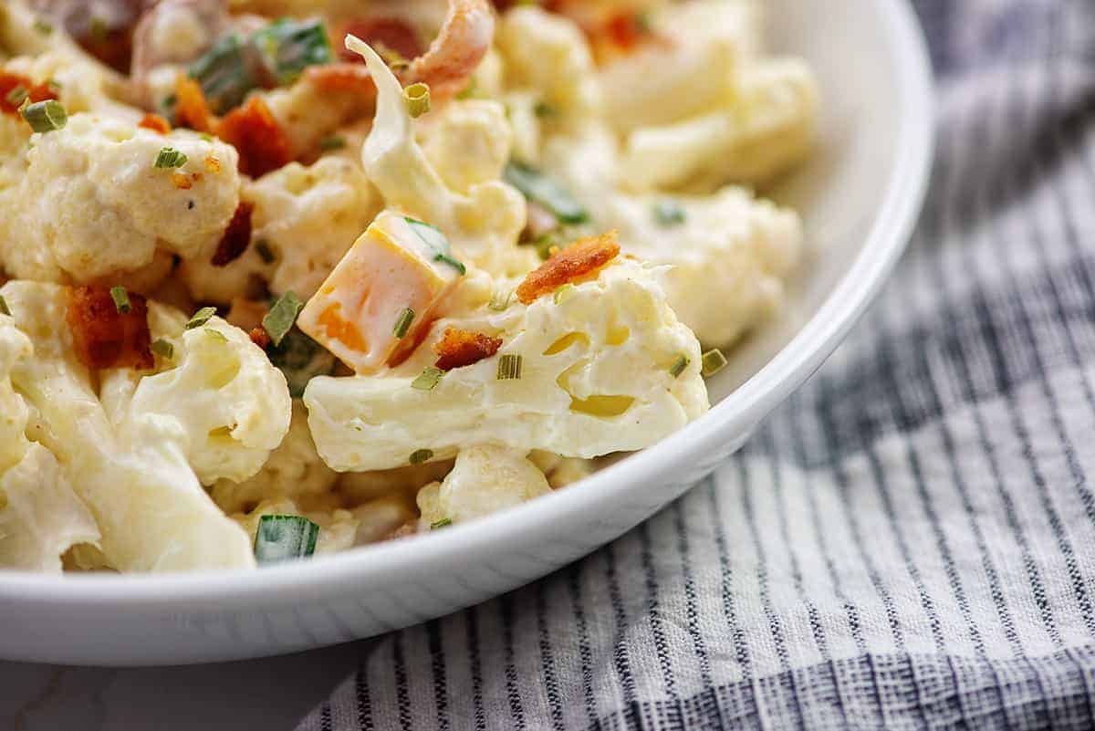 cauliflower salad in bowl.