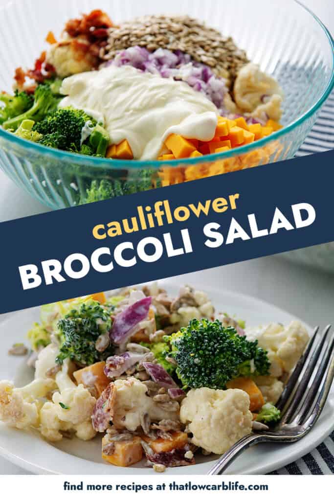 collage of broccoli salad images