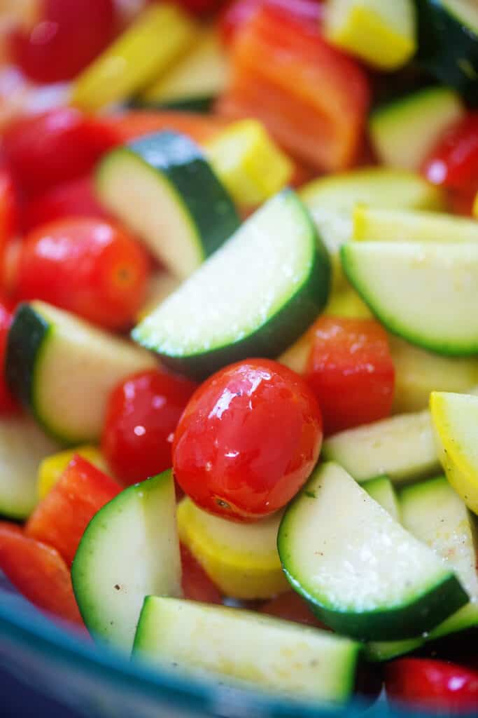 mixed vegetables seasoned with salt and pepper.