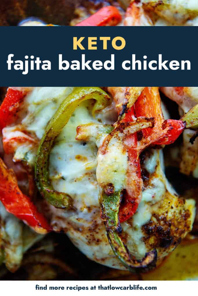 fajita baked chicken topped with vegetables and cheese.