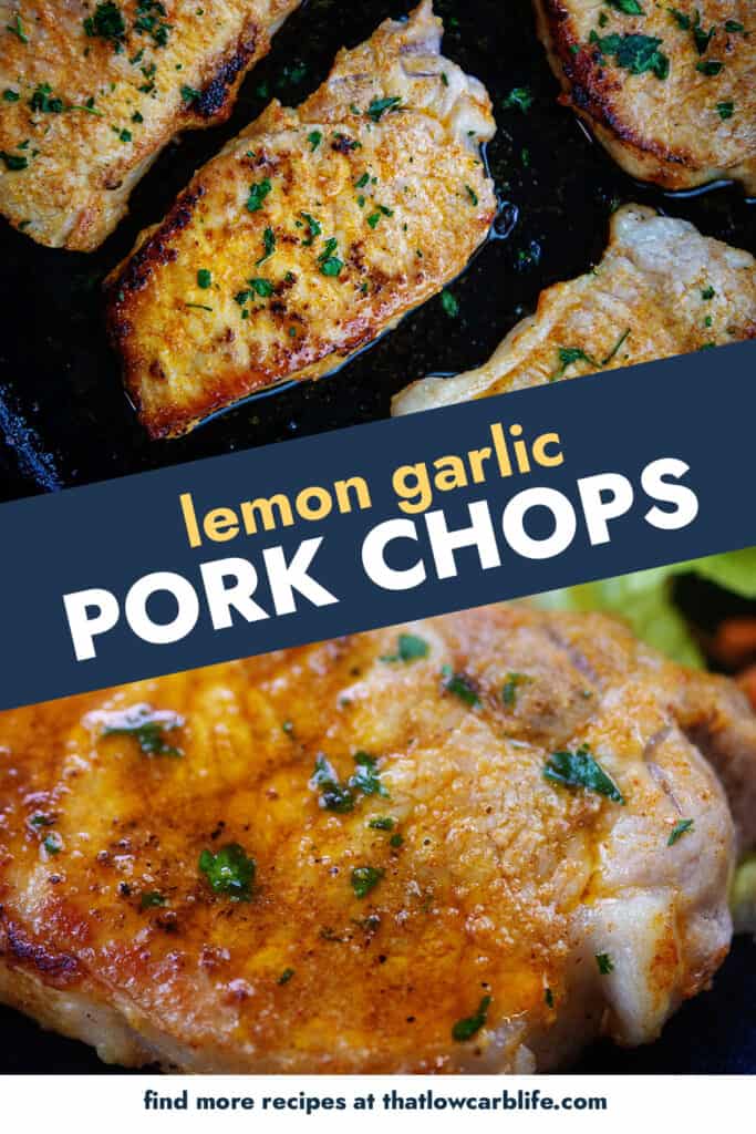 collage of keto pork chop images