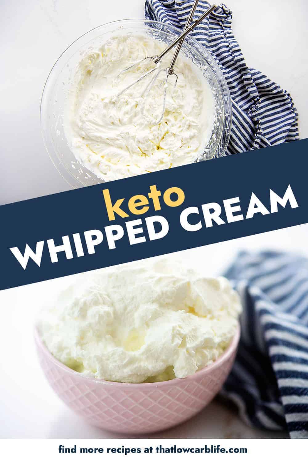 keto whipped cream photo collage.