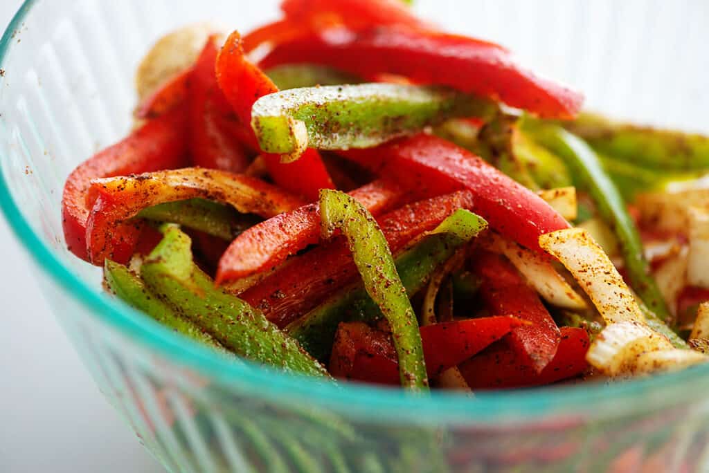 vegetables seasoned with fajita seasoning.