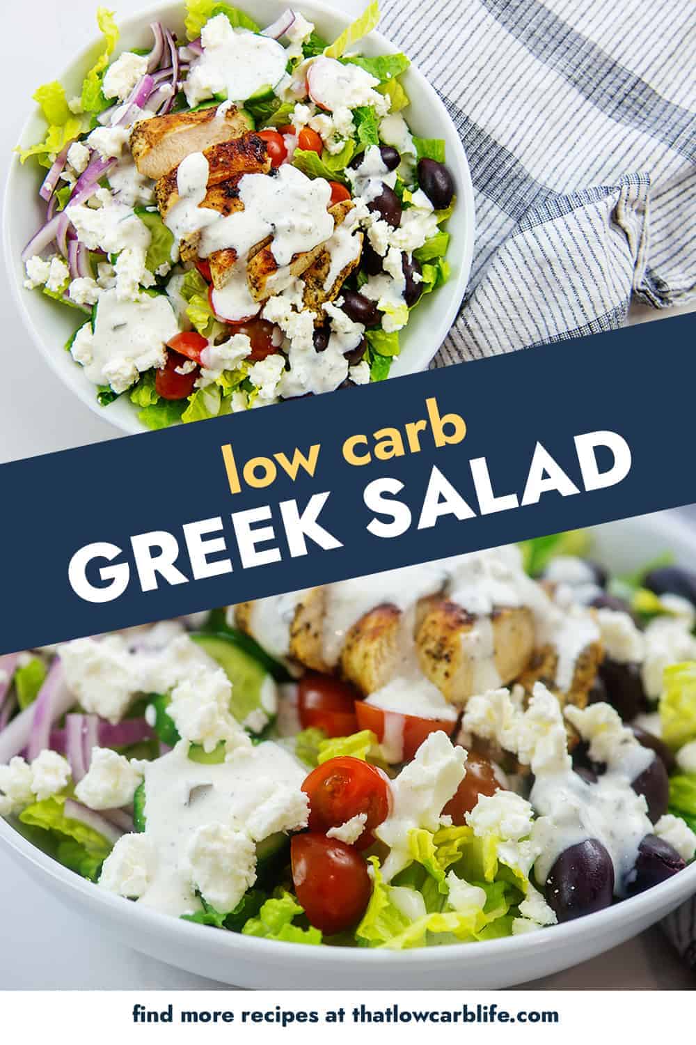 Greek Chicken Salad with Tzatziki Dressing - That Low Carb Life