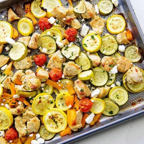 Easy Vegan Greek Sheet Pan Dinner • It Doesn't Taste Like Chicken