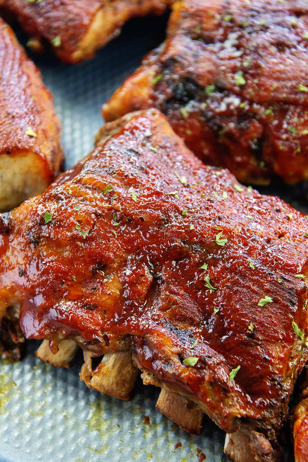 keto ribs on sheet pan.