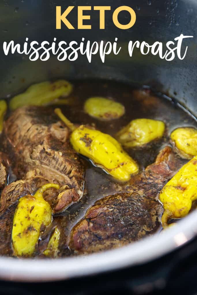 keto pot roast recipe with text for Pinterest.