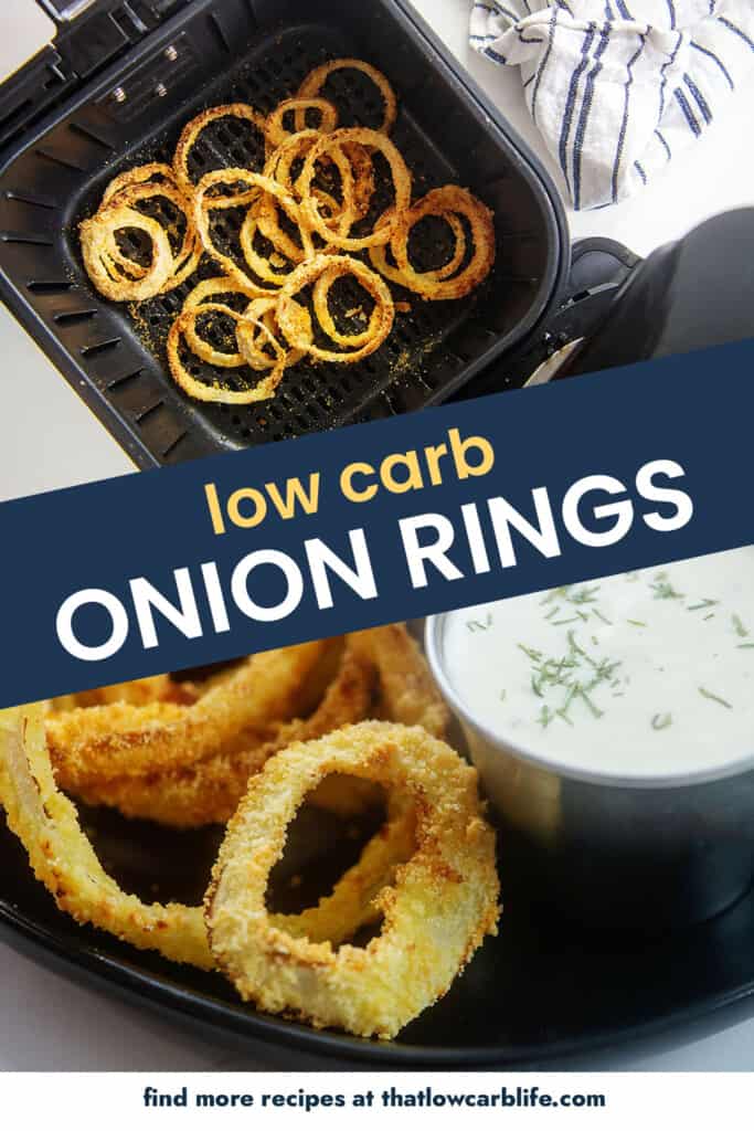 collage of gluten free onion rings images.
