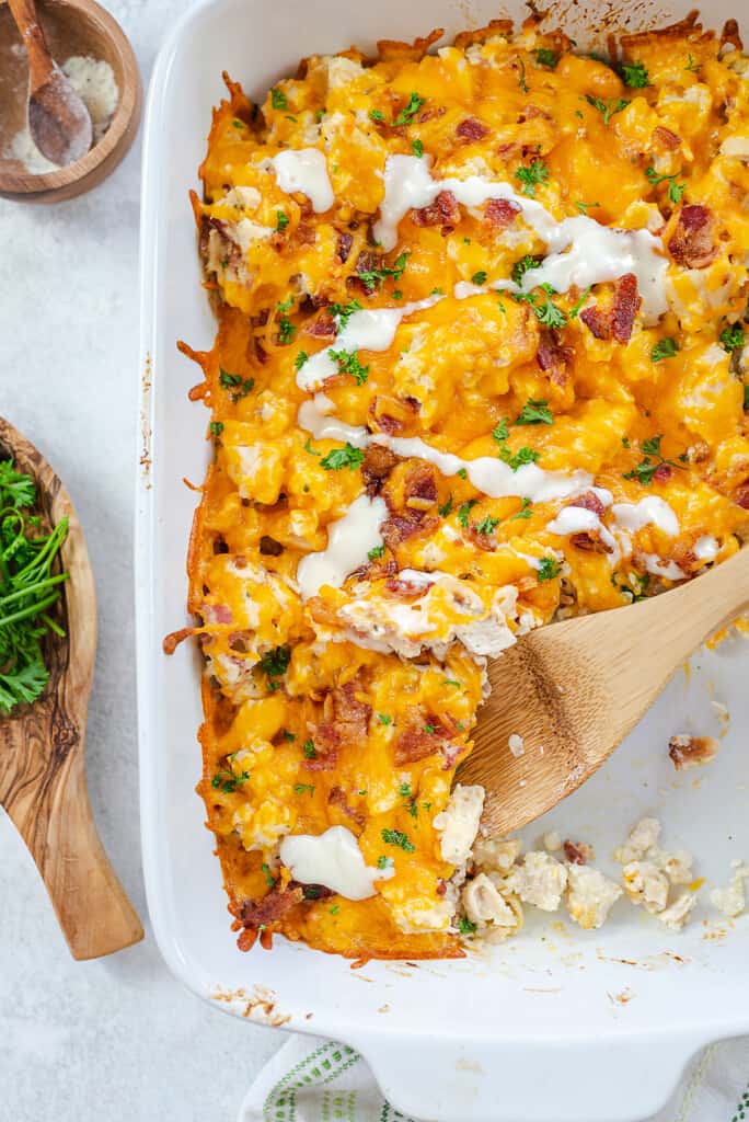 Keto Chicken Bacon Ranch Casserole | That Low Carb Life