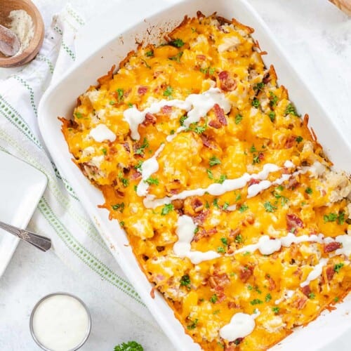 Keto Chicken Bacon Ranch Casserole | That Low Carb Life