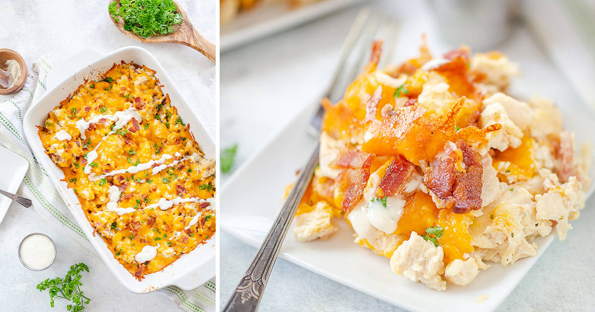 Keto Chicken Bacon Ranch Casserole | That Low Carb Life