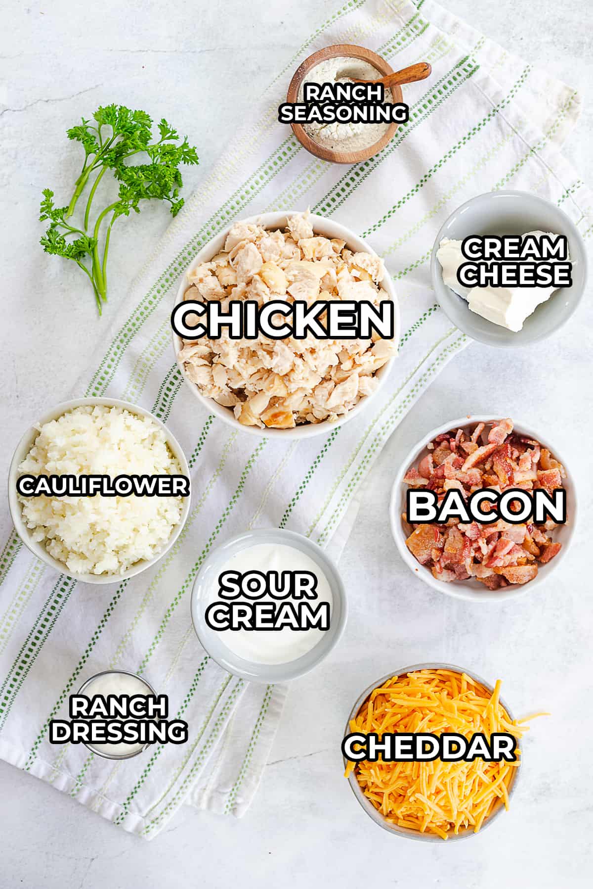 ingredients for chicken casserole.