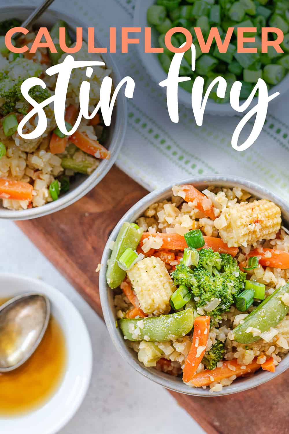 cauliflower stir fry with text for Pinterest.