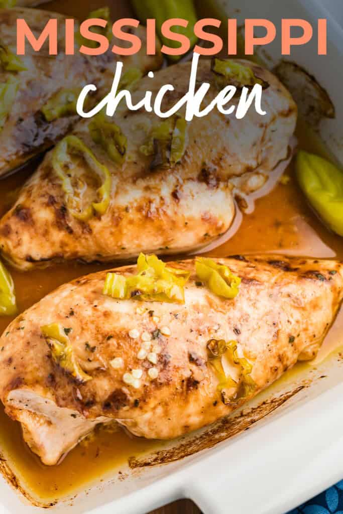 Baked chicken with text for pinterest.