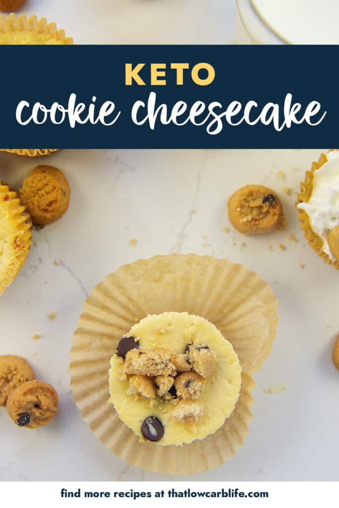 cookie cheesecake with text for PInterest.