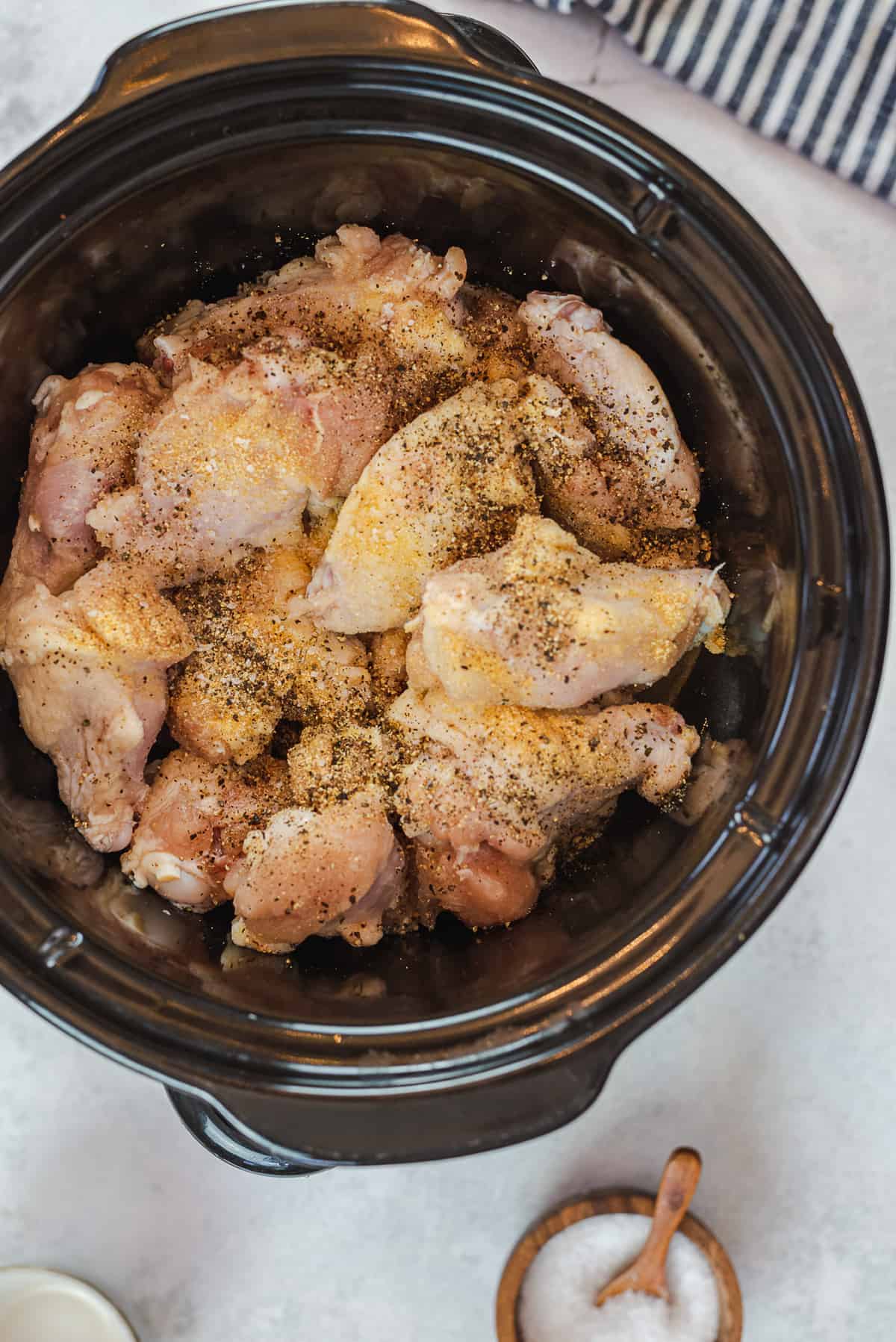 seasoned wings in slow cooker.