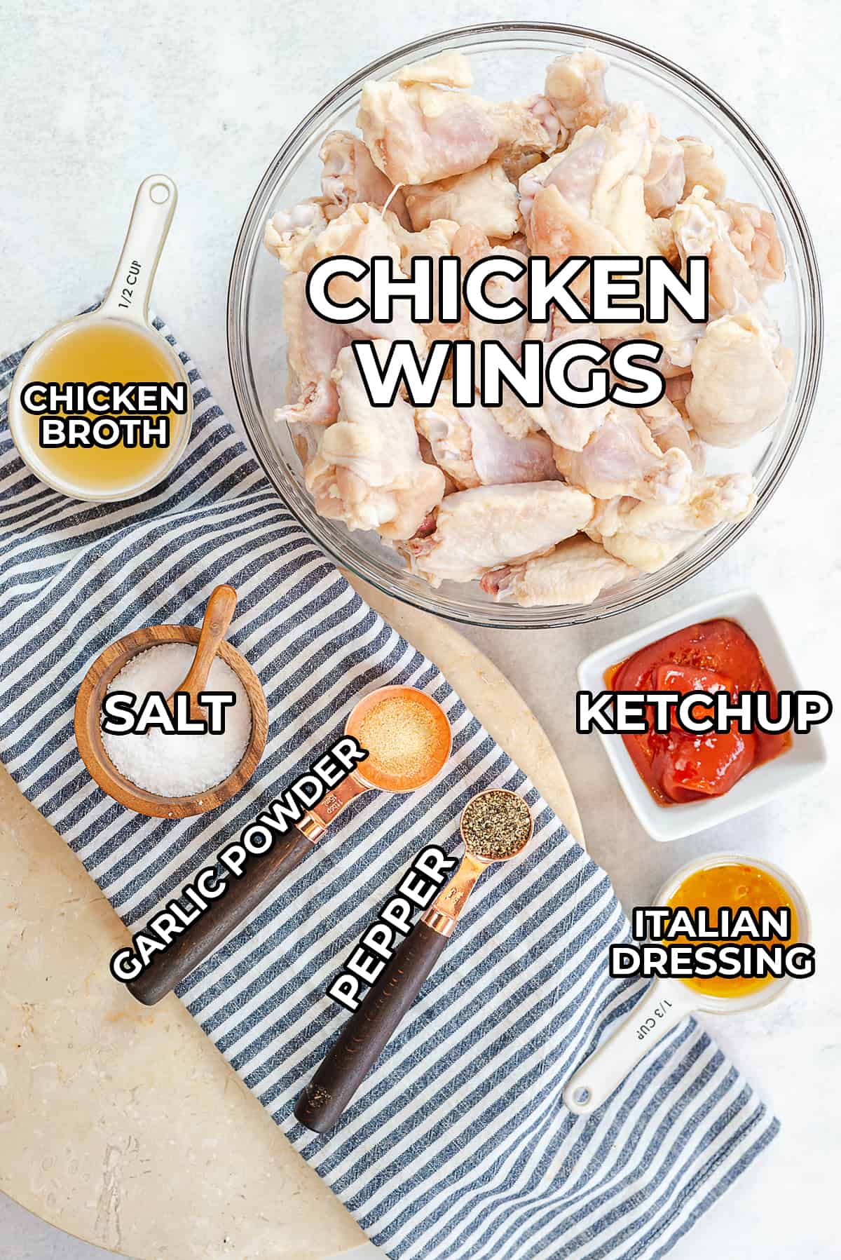ingredients for slow cooker chicken wings.