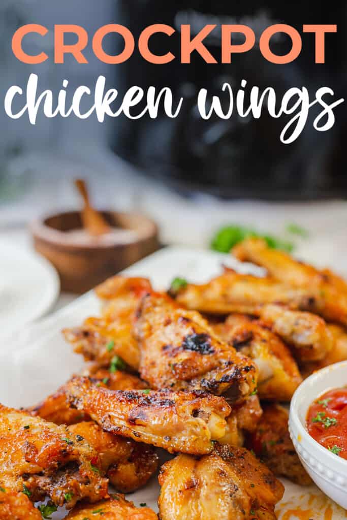 pile of wings with text for Pinterest.