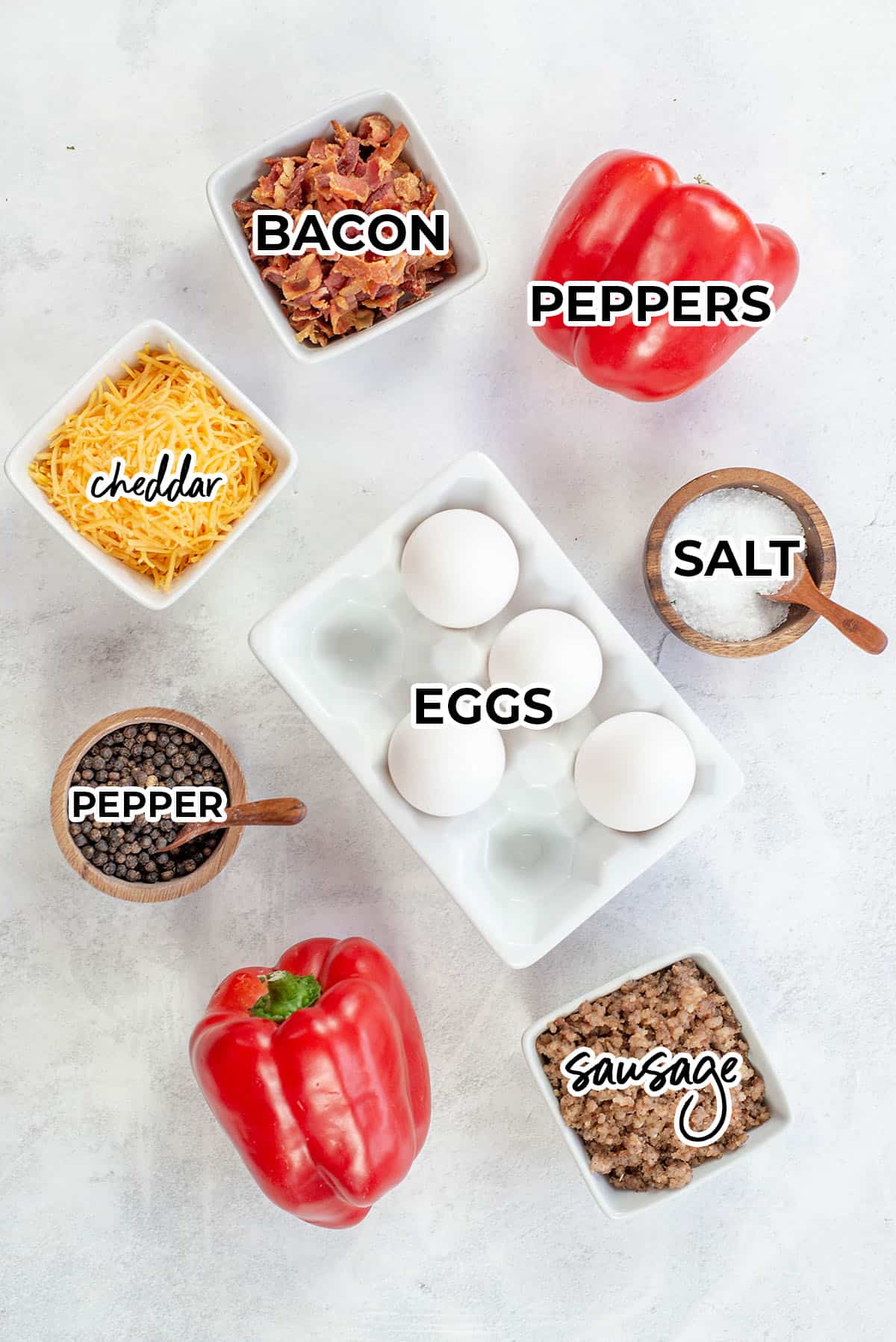 ingredients for breakfast stuffed peppers.