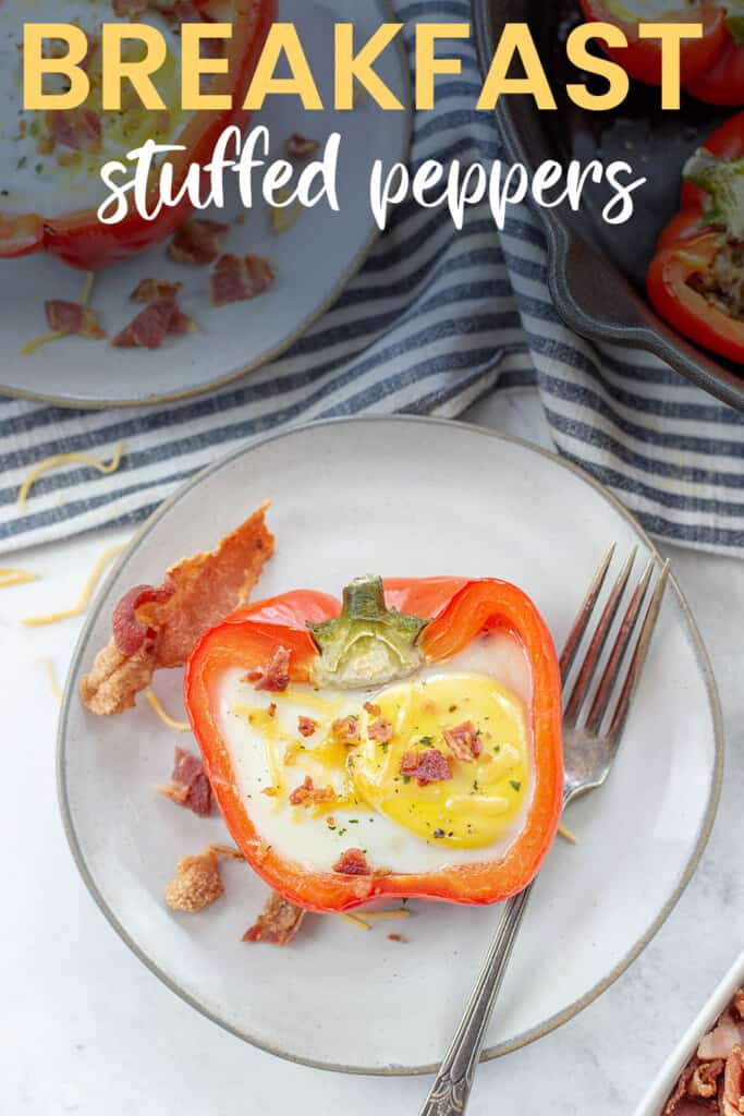 peppers stuffed with eggs with text for Pinterest.