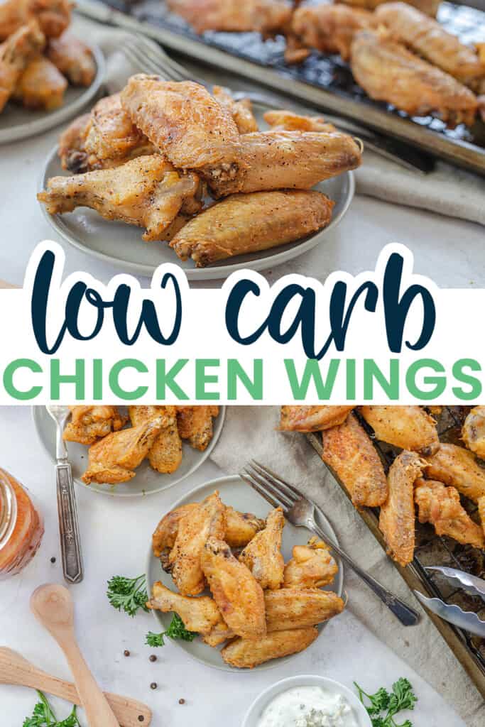 collage of low carb chicken wing images.