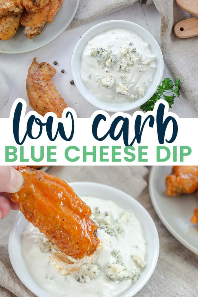 collage of homemade blue cheese dressing images.