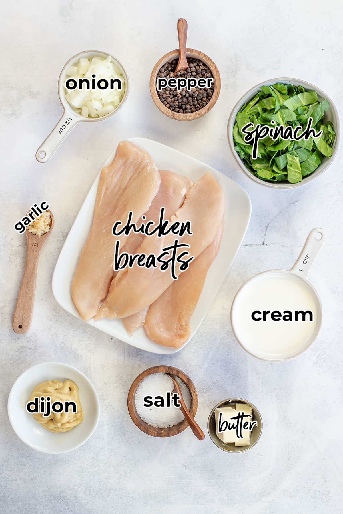 ingredients for keto dijon chicken recipe.