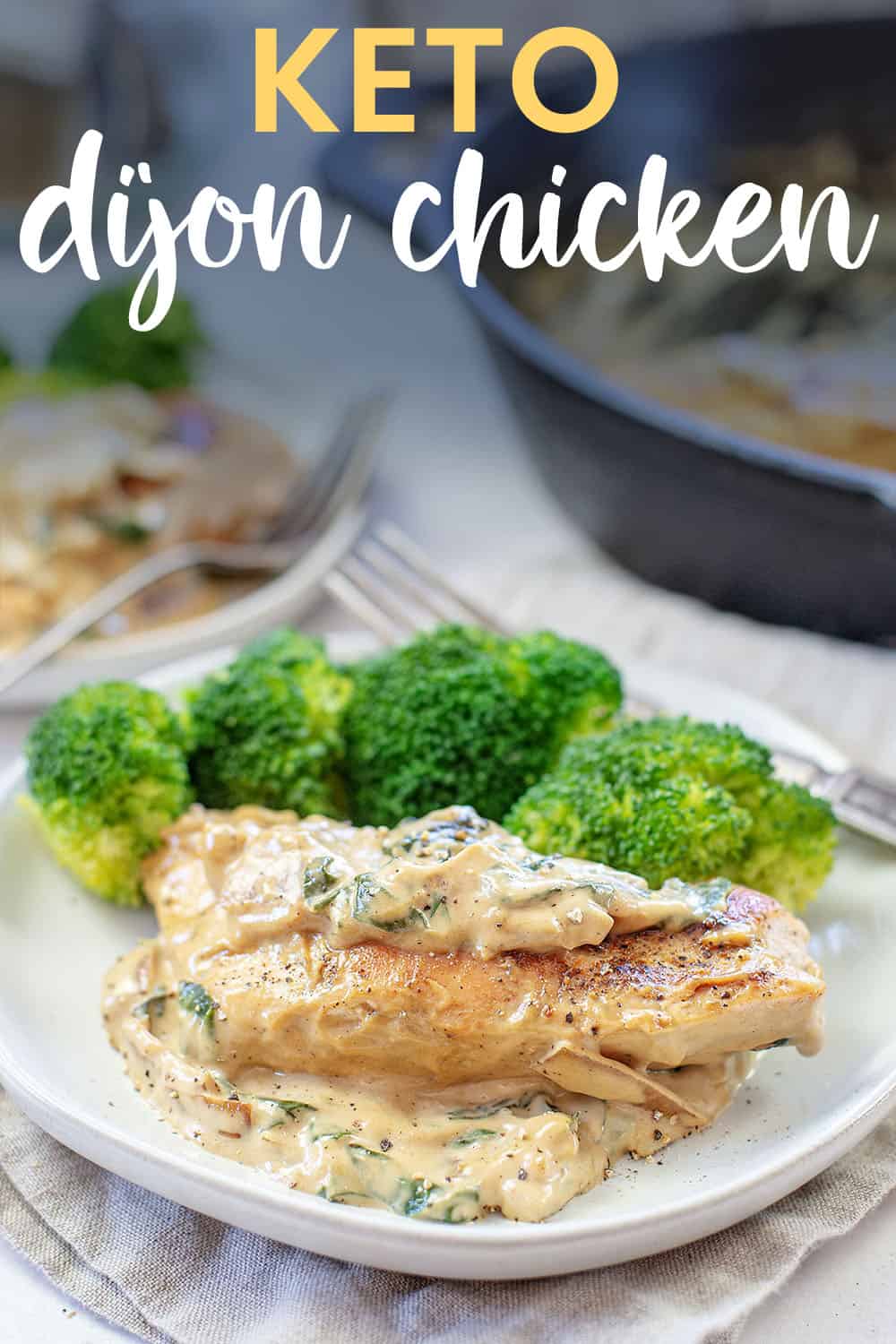 keto dijon chicken on plate.