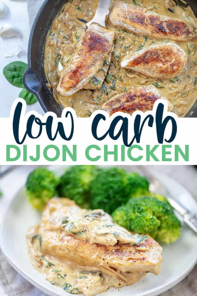 collage of dijon chicken images.